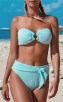 Summer's New Strapless Bikini High-Waisted Striped Split Swimsuit