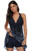 Summer Sunscreen Tulle Printed Two-Piece Swimsuit