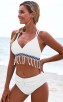 Sexy Solid Color Fringed High-Waisted Beach Bikini