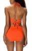 Solid Color Halter Ruffles Two Piece Bikini