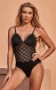 Sexy Strap Bikini Black Lace One-Piece Swimsuit