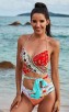 Sexy Floral Halterneck Bikini Suit