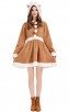 Christmas Cosplay Cute Elk Khaki Women's Pajamas