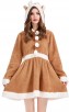 Christmas Cosplay Cute Elk Khaki Women's Pajamas