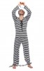 Jailbird Prisoner Men Fancy Dress Robber Convict Uniform Costume