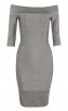 Herve Leger Icon Off The Shoulder Ribbed Dress