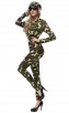 Halloween Party Female Drillmaster Camouflage Jumpsuits