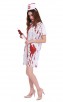 Halloween Bloody Short Sleeve Halloween Nurse Costume White