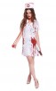 Halloween Bloody Short Sleeve Halloween Nurse Costume White