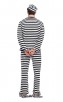 Jailbird Prisoner Men Fancy Dress Robber Convict Uniform Costume