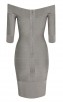 Herve Leger Icon Off The Shoulder Ribbed Dress