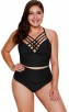 Plus Size Solid Color Sexy High-Waisted Halter Bikini