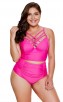 Solid Color Sexy High-Waisted Halter Plus Size Bikini