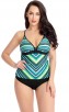 Sling Tube Top Fish Scale Print Split Plus Size Swimsuit