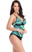 Sling Tube Top Fish Scale Print Split Plus Size Swimsuit