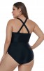 Sexy V-Neck Beach Triangle One-Piece Black Bikini