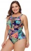 Sexy Plus Size Printed Bikini One-Piece Swimsuit