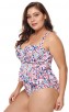 Plus-Size XXL Red Flower Split Swimsuit