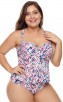 Plus-Size XXL Red Flower Split Swimsuit