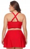 Red Swimsuit Plus Size Halter Bikini