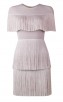 Herve Leger Bandage Dress O Neck Tassels Purple