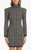 Short Bicolor Jacquard Knit Dress