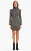 Short Bicolor Jacquard Knit Dress