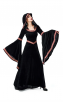 Halloween Costume Printing Retro Court Hooded Dress 