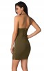 Herve Leger Bandage Dress Halter Neck Backless Green