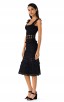 Herve Leger Bandage Dress Tank Flared Tassels Cut Out Black