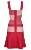 Herve Leger Bandage Dress Flared Yellow Orange Color Block