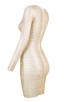 Herve Leger A Long Sleeve Metallic Bandage Dress