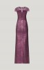 Herve Leger Tulle Applique Metallic Gown