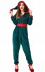 Fancy Party Homewear Adult Coral Velvet Christmas Jumpsuit Costume