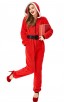 Fancy Party Homewear Adult Coral Velvet Christmas Jumpsuit Costume