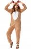 Elk Homewear Adult Coral Velvet Christmas Reindeer Jumpsuit Costume 