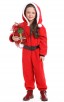 Party Homewear Kids Coral Velvet Christmas Jumpsuit 