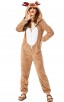 Elk Homewear Adult Coral Velvet Christmas Reindeer Jumpsuit Costume 