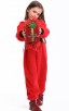 Party Homewear Kids Coral Velvet Christmas Jumpsuit 