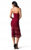 Herve Leger Bandage Dress Long Gown Strapless Lace Burgandy