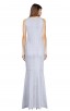 Herve Leger Bandage Dress Long Gown Foil Silver Yoke Strap