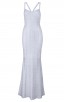 Herve Leger Bandage Dress Long Gown Foil Silver Yoke Strap