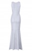 Herve Leger Bandage Dress Long Gown Foil Silver Yoke Strap