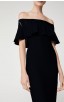 Herve Leger Eyelet Stripe Pleated Gown Black