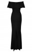 Herve Leger Eyelet Stripe Pleated Gown Black