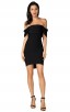 Herve Leger Bandage Dress Off Shoulder Black