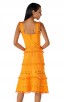 Herve Leger Bandage Dress Tank Flared Tassels Cut Out Yellow