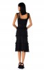 Herve Leger Bandage Dress Tank Flared Tassels Cut Out Black