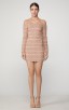 Herve Leger Off The Shoulder Metallic Mini Dress