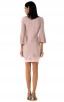 Herve Leger Bandage Dress Long Sleeve Flared V Neck Pink